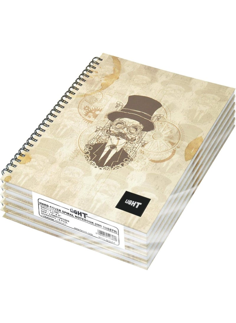 FIS Light Spiral Hard Cover Single Line Notebook (100 Sheets, 10 X 8in, LINBS1081808) - Pack of 5 Pieces - Image 1